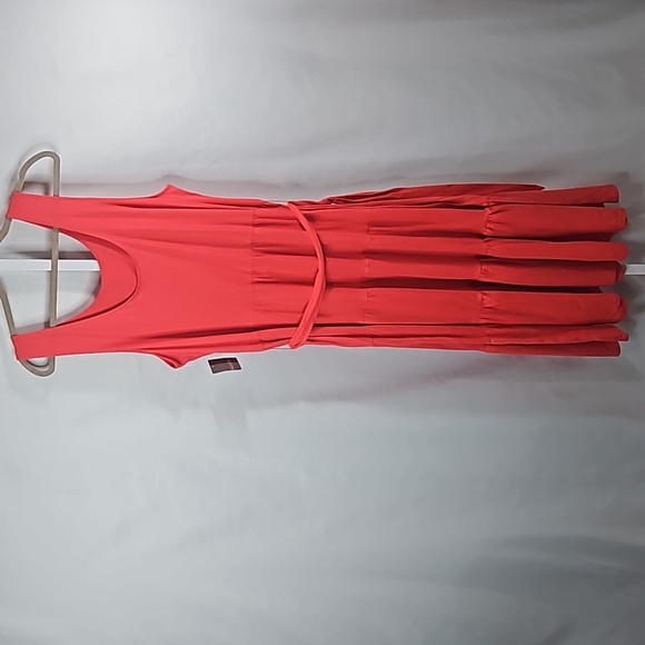 Falls Creek Coral Tiered Maxi Dress Size 1X NWT - Picture 7 of 10
